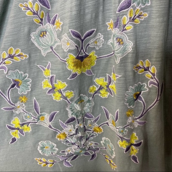 Umgee Floral Embroidered Jersey Puff Sleeve Dress - Picture 6 of 9